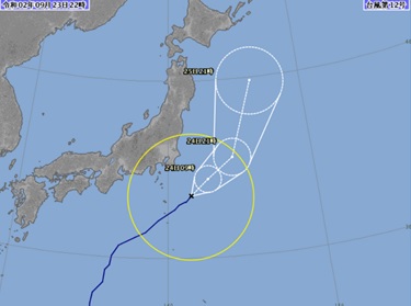 台風が来ると